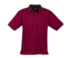 Mens Polo Shirt Breathable Top T Shirt Casual Cotton Blend Cool Dry - Maroon/Black