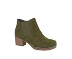 Cipriata Womens Monalisa Suede Leather Ankle Boot (Khaki Green) - DF1662