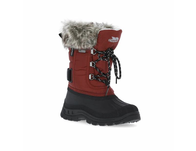 Trespass Unisex Kids Lanche Faux Fur Snow Boots (Merlot) - TP4909