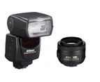 Nikon DX Portrait Kit with AF-S DX 35MM f/1.8G & SB-700 Flash - Black