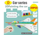 3d Transport Patterns Puzzle Build Kid Colouring Graffiti Paperboard Diy  Educational Toy