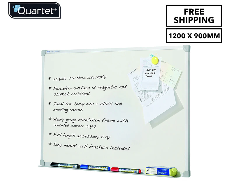 Quartet Penrite 1200x900mm Porcelain Aluminium Frame Whiteboard