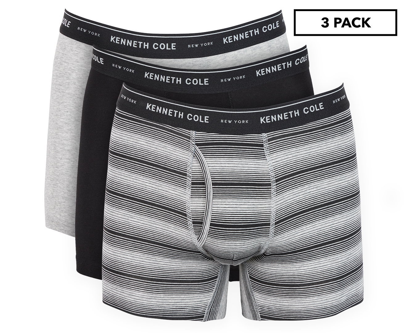 Kenneth Cole Mens 3 Pack Trunks Boxer Briefs