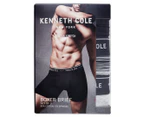 Kenneth Cole Men's Cotton Stretch Boxer Brief 3-Pack - Black/Grey Stripe/Grey Heather