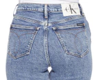 Calvin Klein Jeans Women's CKJ 030 High Rise Straight Jean - Mid Stone Denim