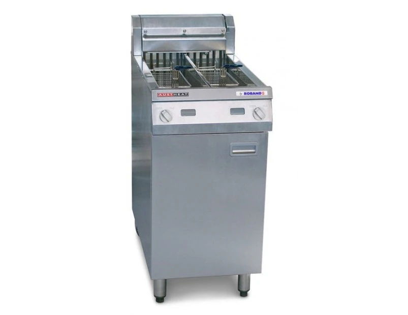 Austheat Freestanding Electric Fryer, two tanks RB-AF822 Standing Deep Fryers - Silver