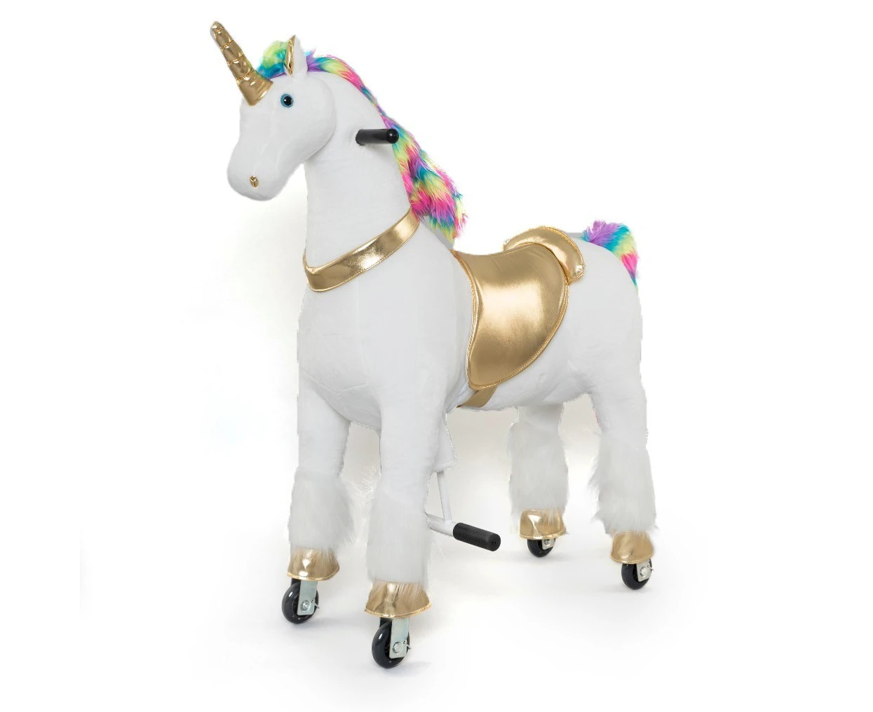 Unicorn Ride On Animal Toy for Kids, Rainbow - Small