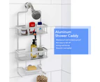 2 Tier Hanging Home Bathroom Aluminum Shower Caddy With Storage Shelf Waterproof Rustproof