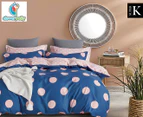 CleverPolly Emma Super King Bed Quilt Cover Set - Blue/Pink