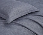 CleverPolly Linen Look Queen Bed Quilt Cover Set - Charcoal Grey