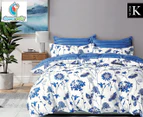 CleverPolly Lin Super King Bed Quilt Cover Set - Blue/White