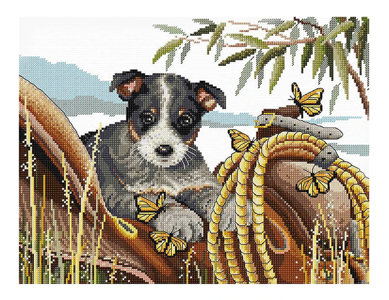 Country Threads 26x34cm Saddle Up Bluey Counted Cross Stitch Kit
