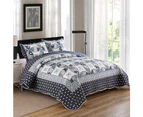 Chic Microfibre Coverlet Bedspread Set Comforter Patchwork Quilt for Queen King Size bed 230x250cm 33#