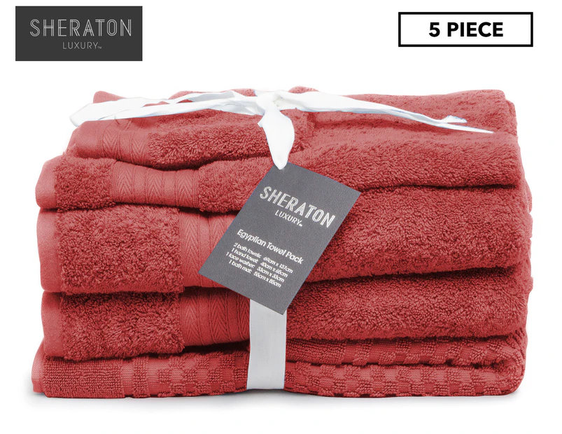 Sheraton Luxury 5-Piece Egyptian Towel Pack - Terracotta
