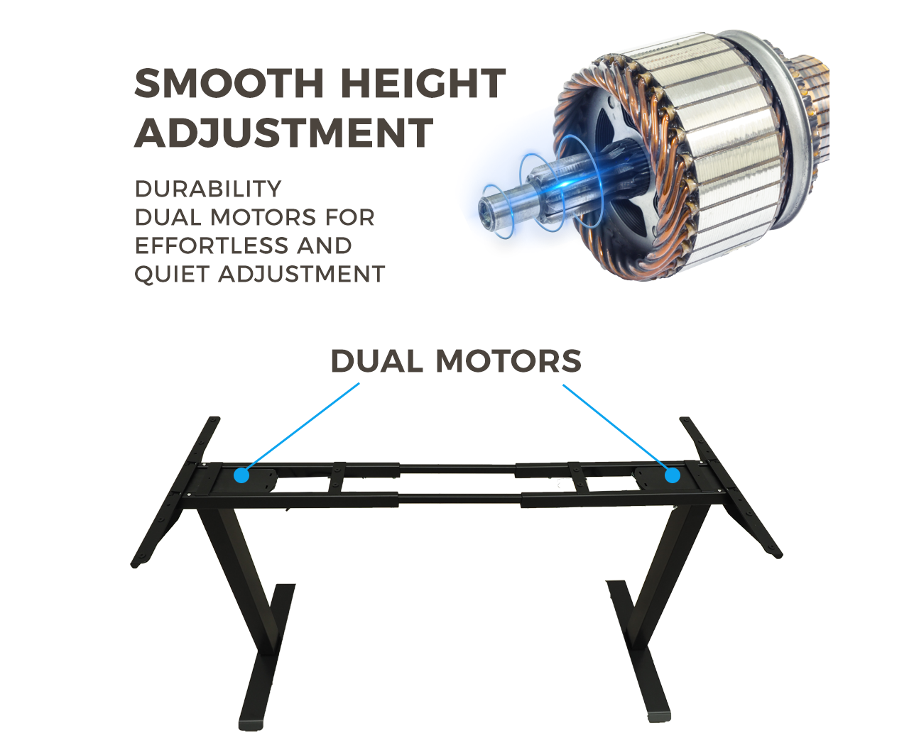 lazy maisons 80kg motorised electric height adjustable standing desk