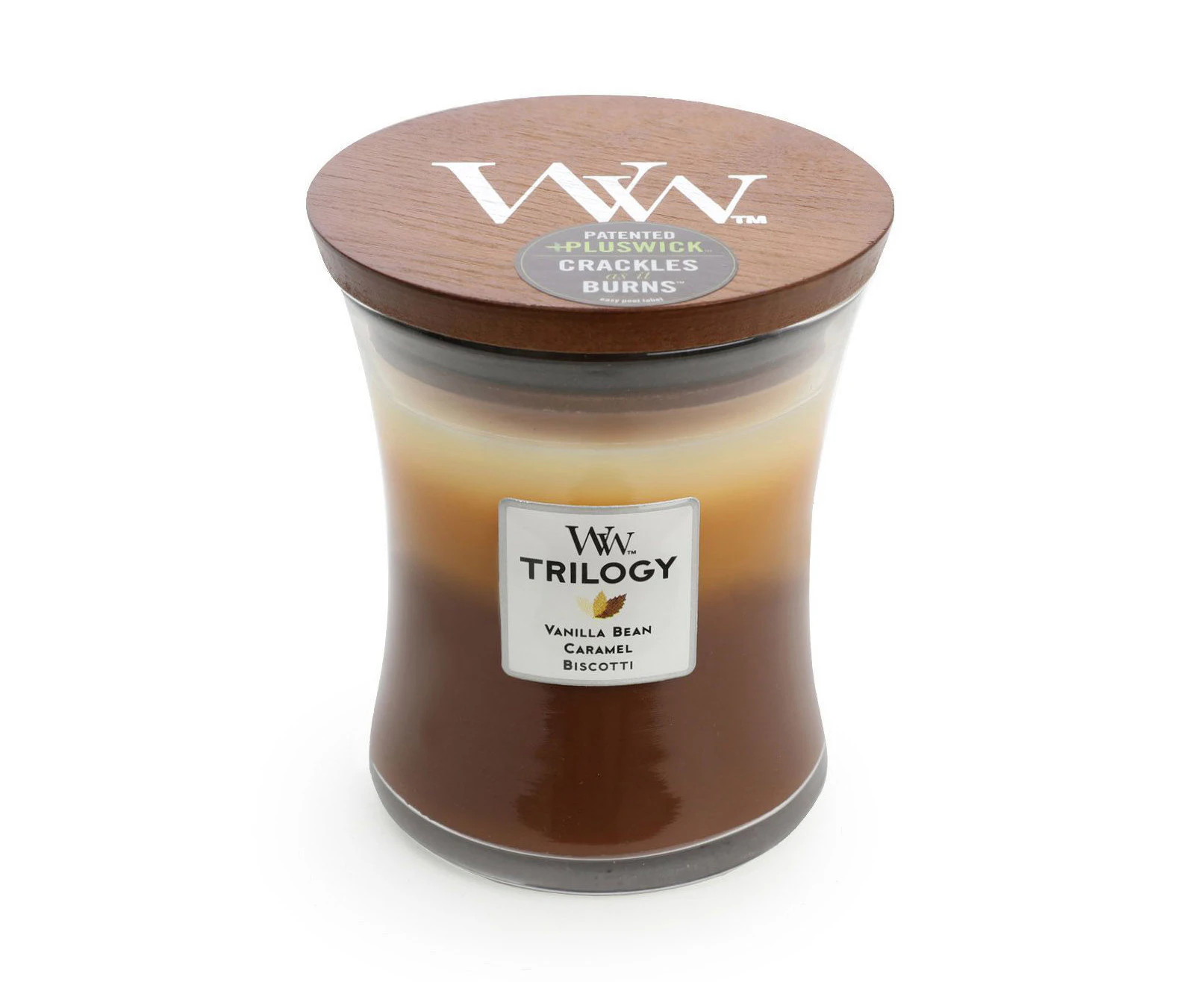 WoodWick Cafe Sweets Trilogy Scented Crafted Candle Glass Wax w/ Lid Medium