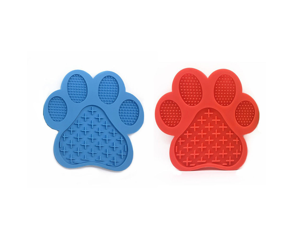 Silicone Dog Pet Lick Mat Pad Boredom Buster Slow Feeder Bath Grooming  Helper AU