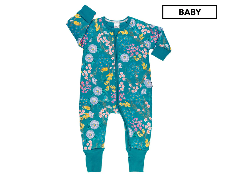 Bonds Baby Padded Zip Wondersuit - Floral Blue