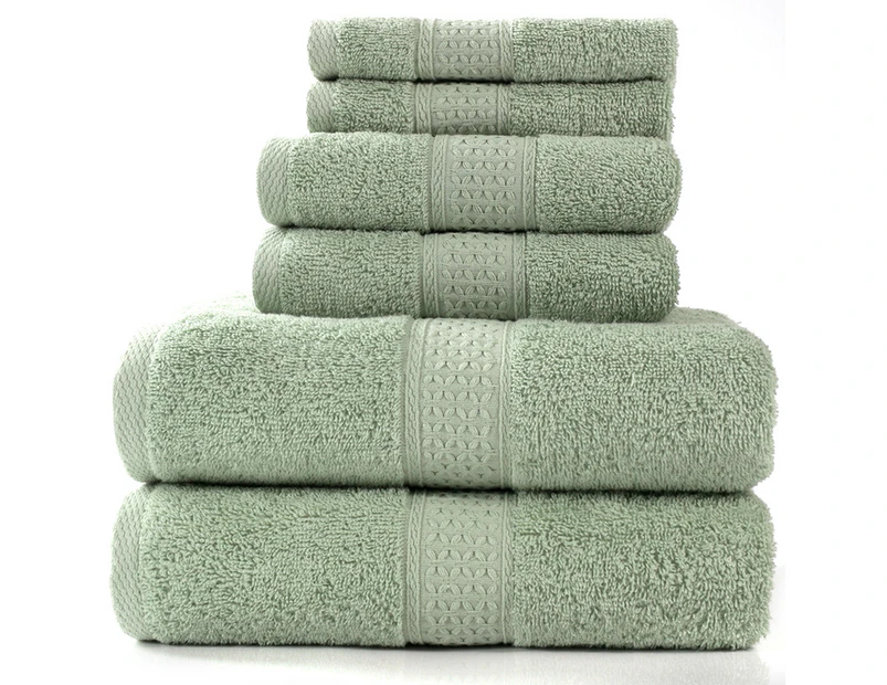 6 Pcs 100% Cotton Ultra Soft Towel Sets Bath Towel Face Towel Hand Towel
