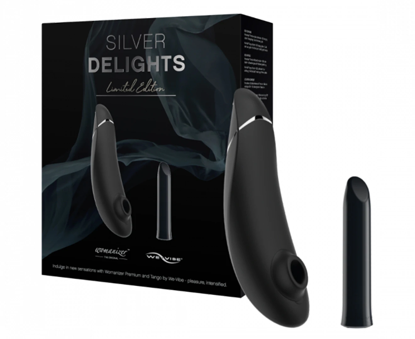 We Vibe Silver Delights Collection 2-Piece Vibrator Set - Matte Black/Silver