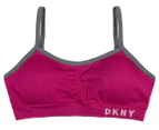 DKNY Girls' Seamless Bralette 2-Pack - Radish/Charcoal Heather