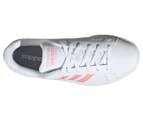 Adidas Women's Grand Court Base Trainers - Cloud White/Glow Pink