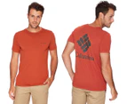 Columbia Men's Maxtrail Short Sleeve Logo Tee / T-Shirt / Tshirt - Carnelian Red