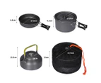 Toque 10Pcs Camping Cookware Set Outdoor Hiking Cooking Pot Pan Portable Picnic