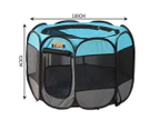 PaWz Dog Playpen Pet Play Pens Foldable Panel Tent Cage Portable Puppy Crate 42" - Navy Blue