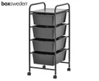 Box Sweden 4-Drawer Portable Metal Trolley Organiser - Black