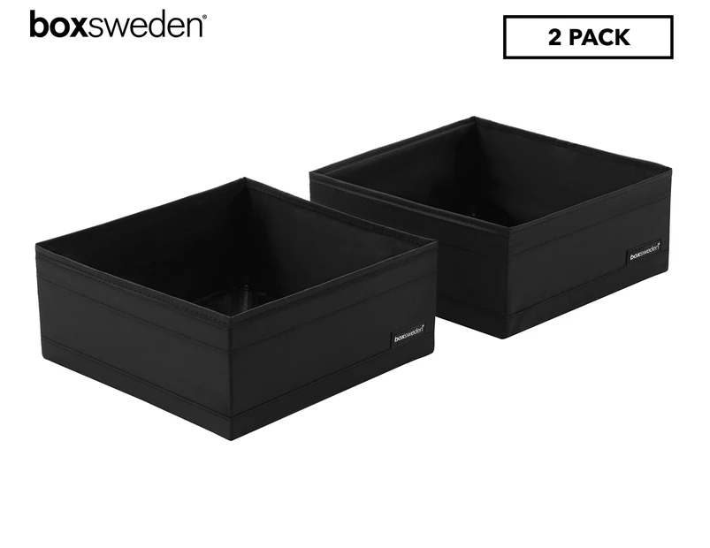 Box Sweden 28x28cm Kloset Square Storage Cube 2-Pack - Black