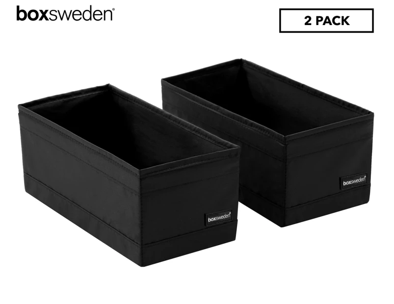 Boxsweden 28x14cm Kloset Rectangle Storage Cube 2-Pack - Black