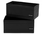 Boxsweden 28x14cm Kloset Rectangle Storage Cube 2-Pack - Black