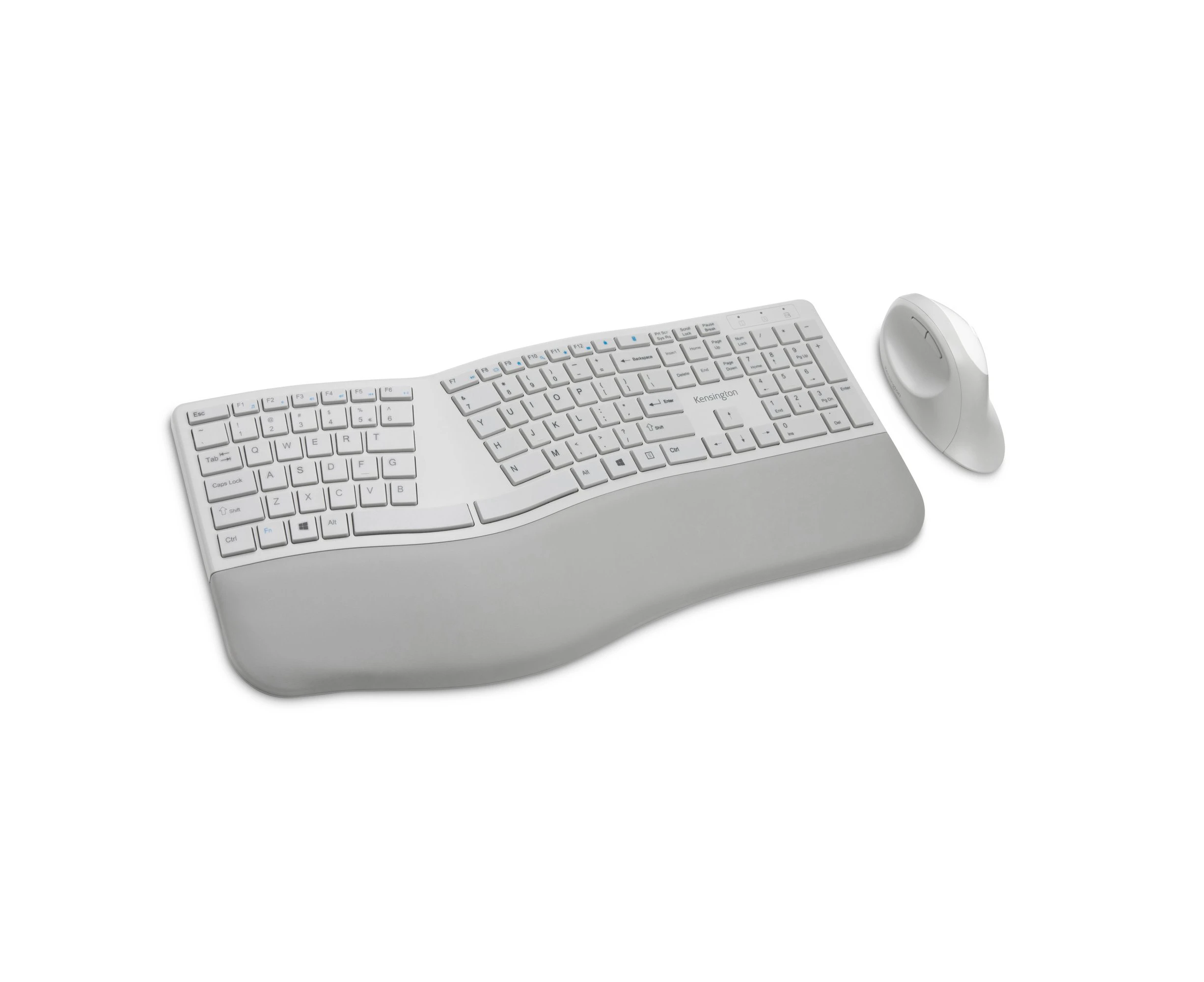 Kensington Dual Wireless Ergo Keyboard & Mouse Combo Set for Desktop/PC Grey