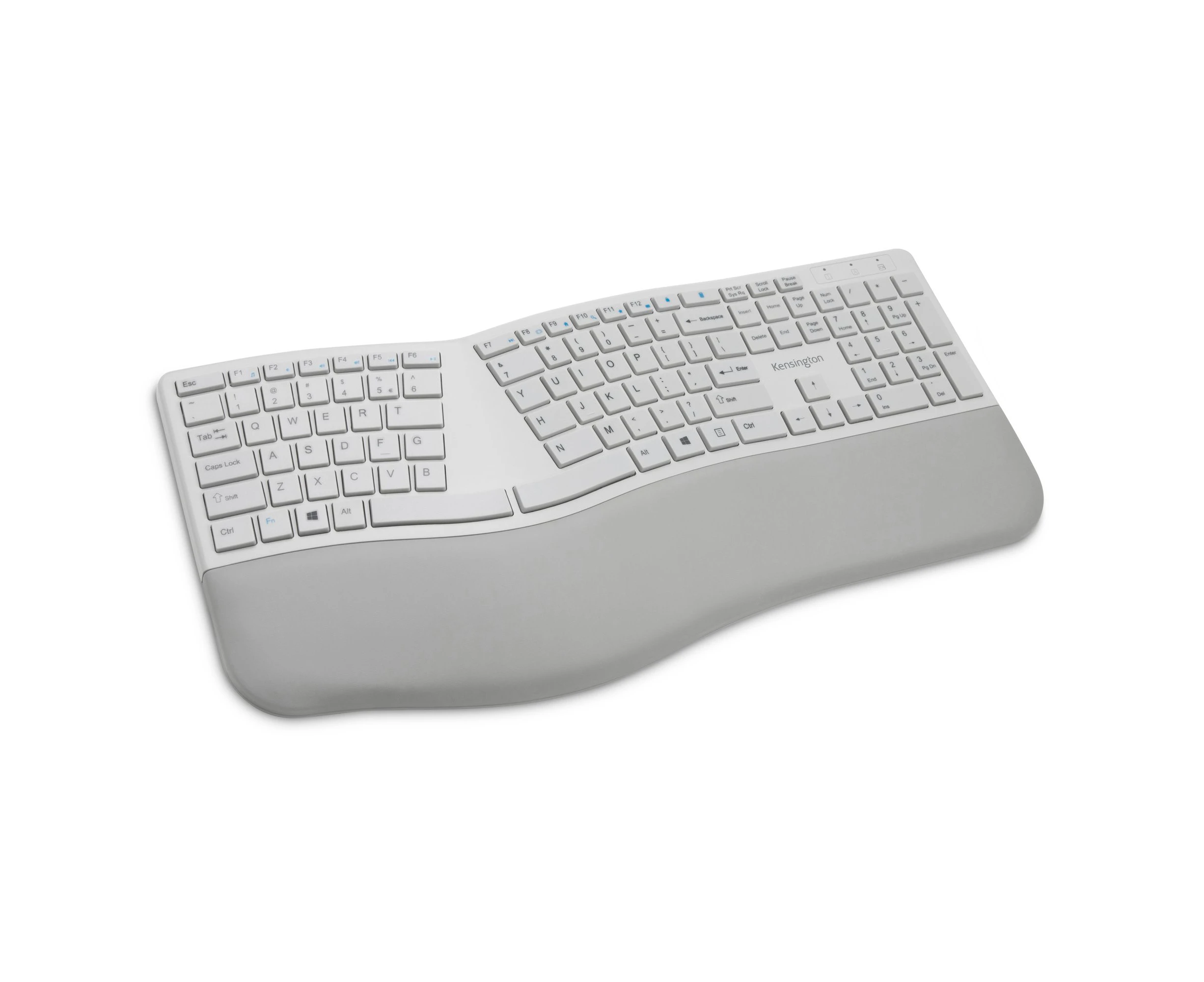 Kensington Ergonomic Dual Wireless Ergo Bluetooth Keyboard for PC/Laptop Grey