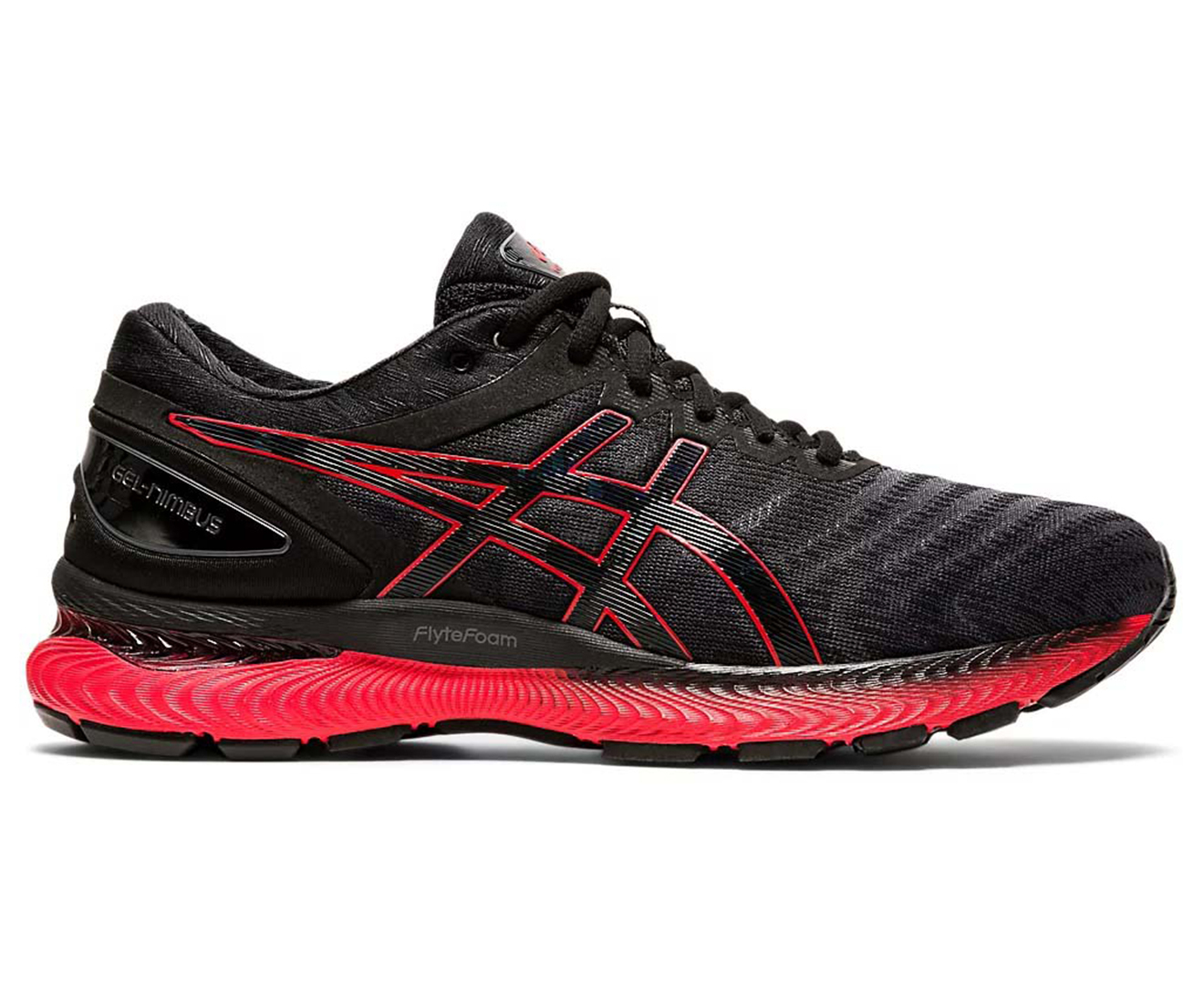 ASICS Men's GEL-Nimbus 22 Running Shoes - Black/Classic Red | Catch.co.nz