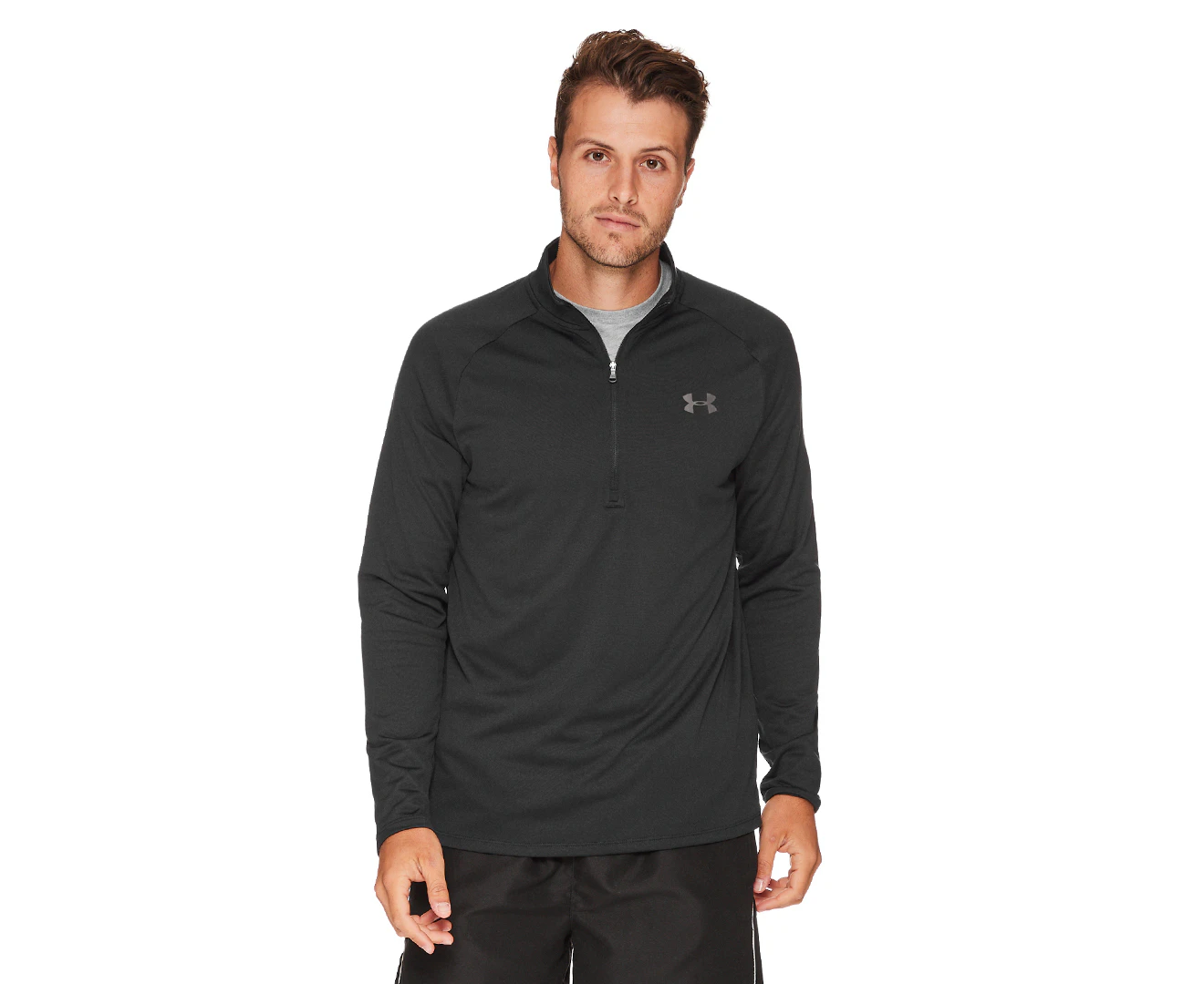 Under Armour Men's UA Tech 2.0 1/2 Zip Long Sleeve Top - Black