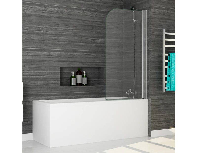 ELEGANT Frameless Over Bath Shower Screen Swing Panel,800x1450mm,6mm Clear Glass