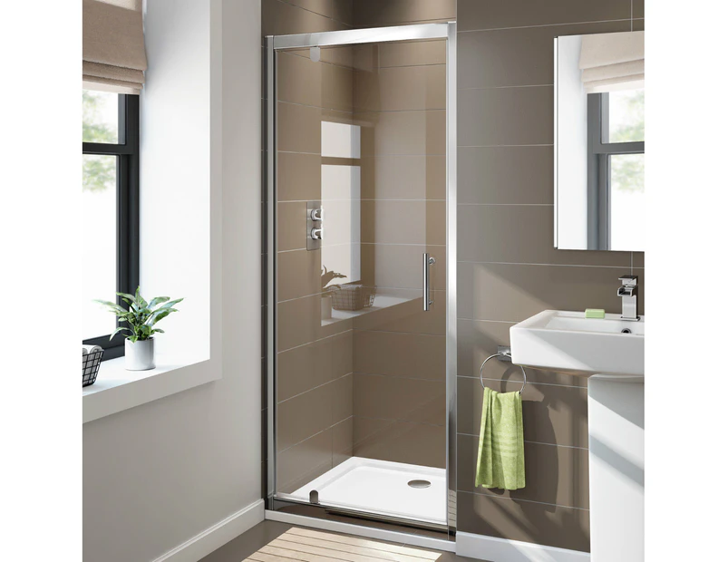 ELEGANT Pivot Shower Door 760x1900mm Framed Bathroom Enclosure Pivot Door Bath Screen Wall to Wall can Adjust