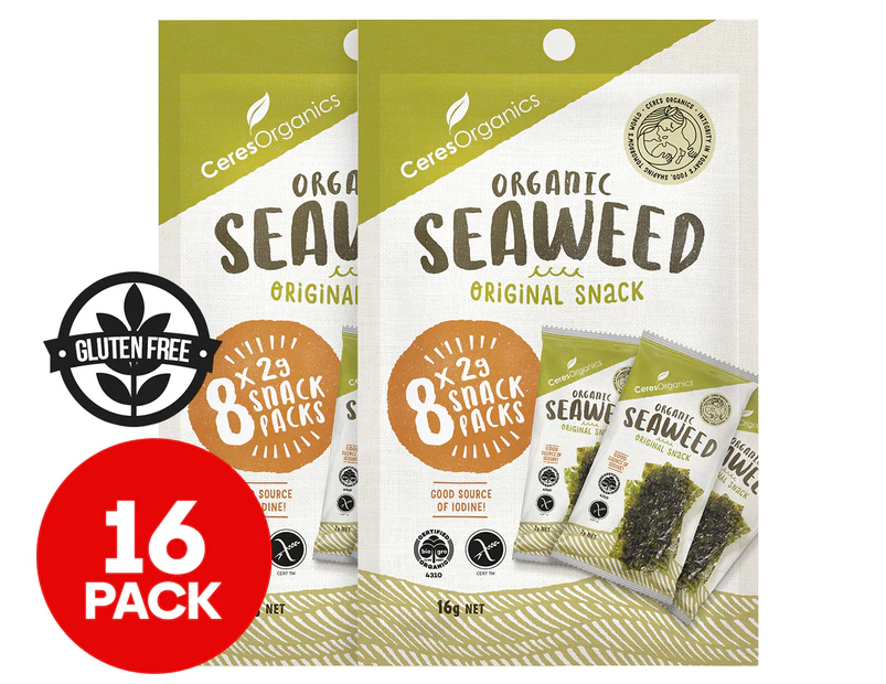 2 x 8pk Ceres Organics Organic Seaweed Snack