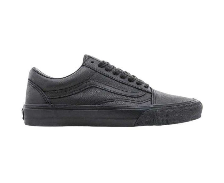 Vans Old Skool Leather Mens Canvas Casual Sneakers Shoes Skateboard - Black