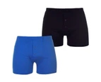 Slazenger Mens 2 Pack Boxers Cotton Comfortable Fit Elasticated Waist - Blue