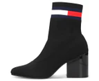 Tommy Hilfiger Women's Flag Sock Mid-Heel Boots - Black