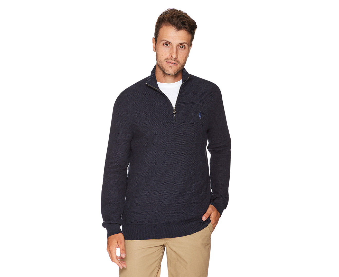 Polo Ralph Lauren Men's Long Sleeve Classic Half-Zip Sweater - Navy |  