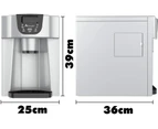 Advwin 3L 2 in 1 Ice Cube Maker Machine with Built-in Water Dispenser Commercial Home Silver