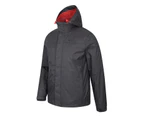 Mountain Warehouse Mens Waterproof Jacket Lightweight Zip Pockets Cagoule Coat - Dark Grey