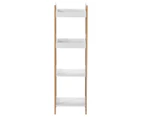 West Avenue 4-Tier Straight Rack & Shelves - White/Natural