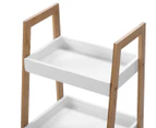 West Avenue 4-Tier Slanted Rack & Shelves - White/Natural