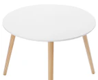 West Avenue Round Coffee/Side Table - White/Natural