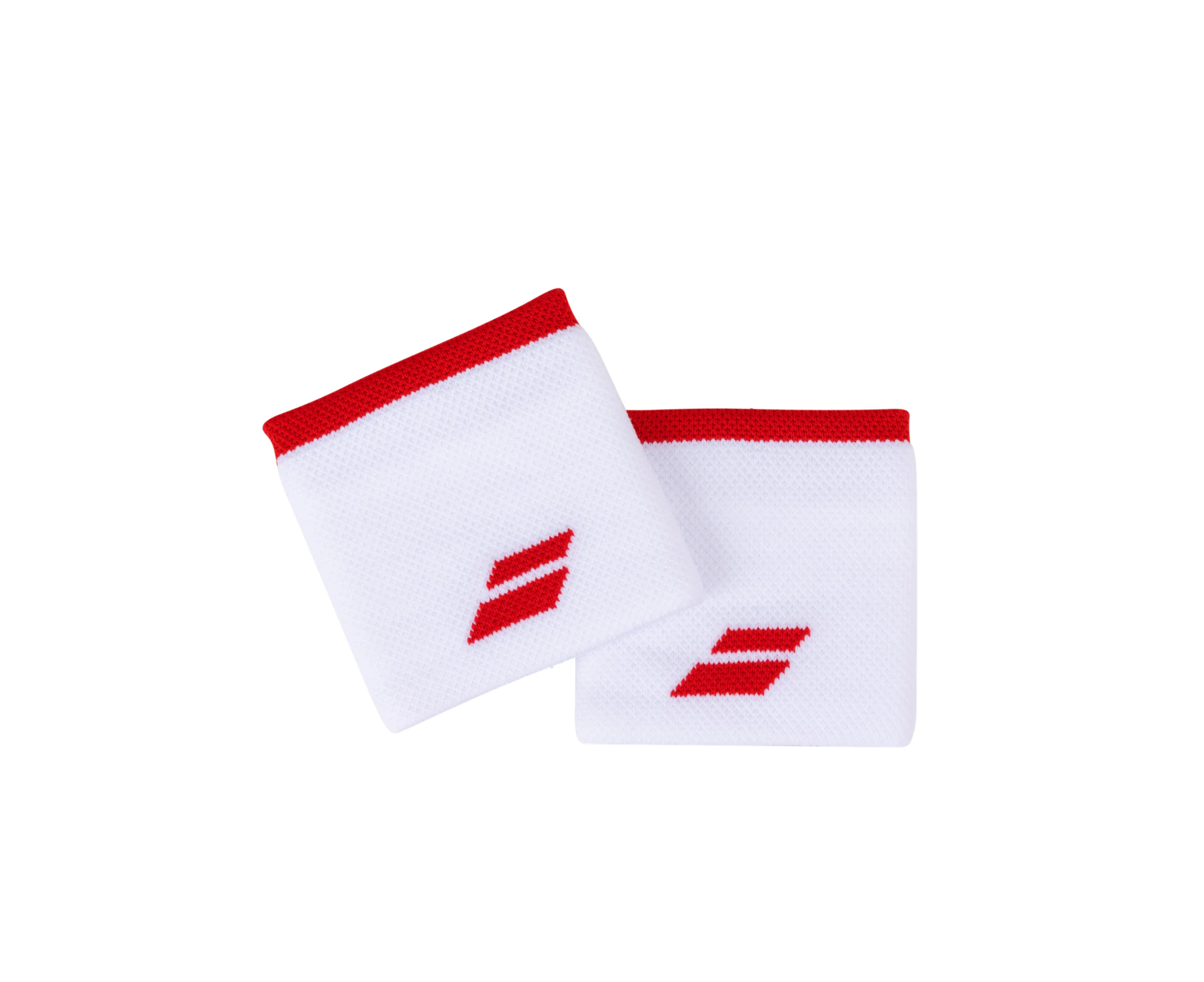 Babolat Logo Wristband 2 Pack Apparel - White/Tomato Red